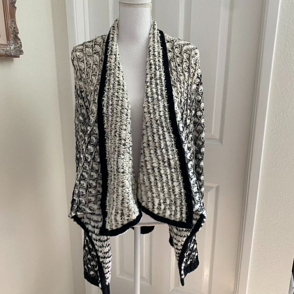 Alice + Olivia Open Drap Cardigan Chunky Knit Ombre Size Small/ Medium As Is